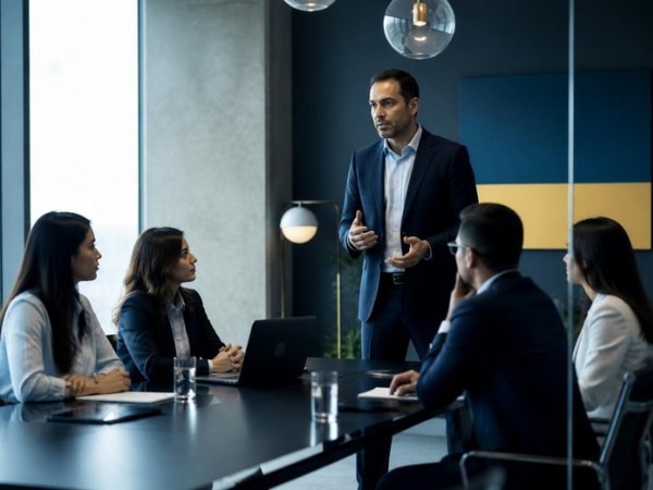 Reunión de equipo en una oficina
